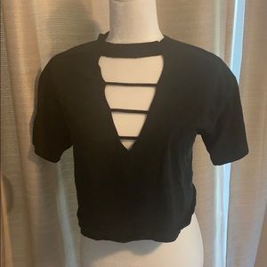 SOLD Black cutout crop top